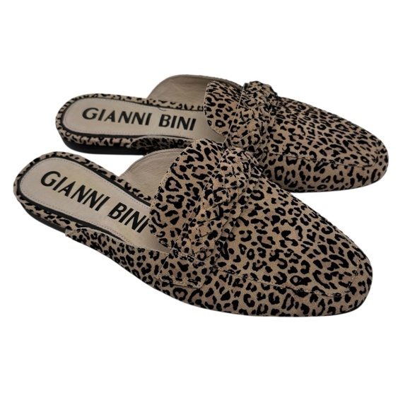 Gianni Bini Mckynlie Leopard Print Braided Mules - Picture 1 of 12